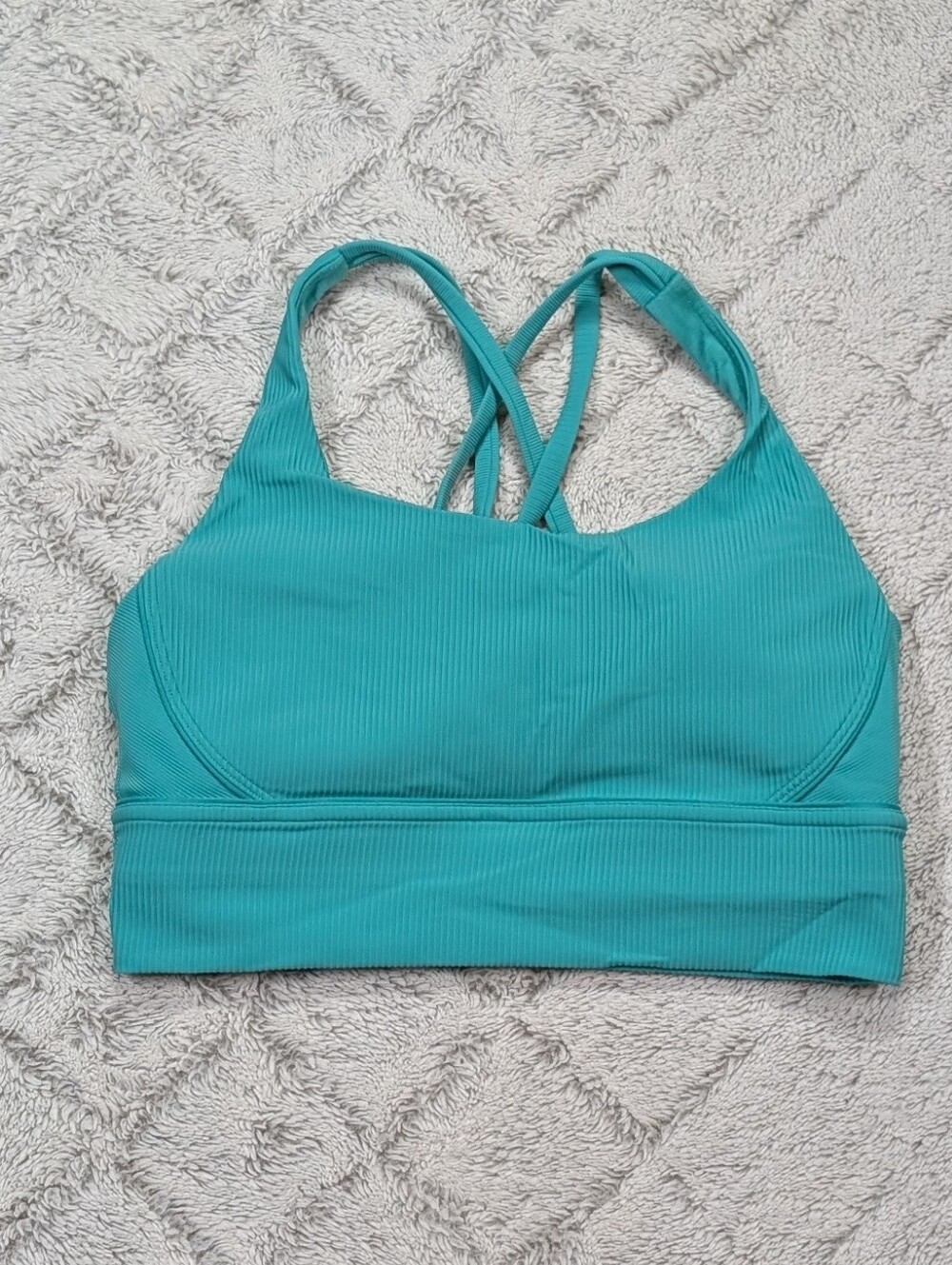 Lululemon Sports Bra Womens 8 Paradise Green Energy Ribbed Longline B-D Cups